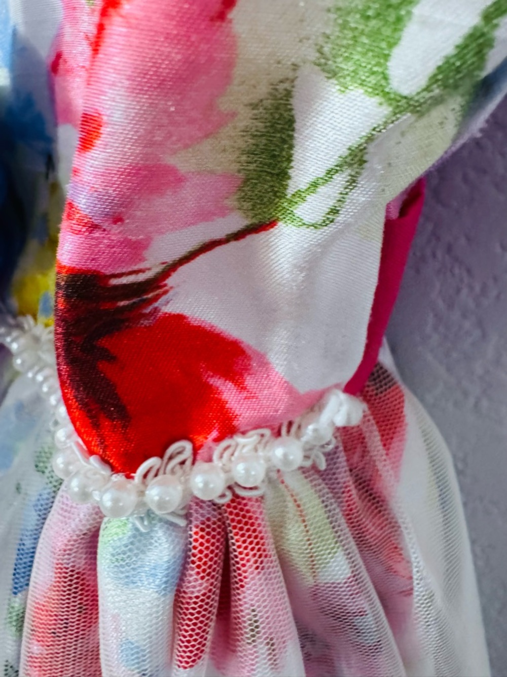 Sorbet Girl’s White Floral Sleeveless Party Dress with Multicolor Blooms. Size 6 - Picture 10 of 13